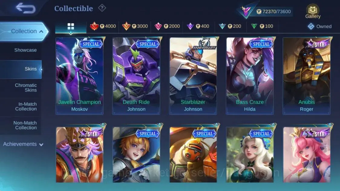 Mobile Legends: Bang Bang Accounts Collector Global|Hero 129|Skin 251|Renown|Prime YZ|ANN Haya+Lesley|LBox 18