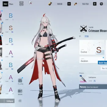 Punishing: Gray Raven Accounts Mid-Game Asia |Lv 51| S Lucia Crimson Weave |10k BC, 3k YC, 6k BlueC|1 S Omniframe, 1 Wpn