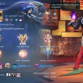 Mobile Legends: Bang Bang Accounts Rare Skin Global|Skin 254|Renowned|KOF Karina+Chou,PRIME Beatrix,LBox