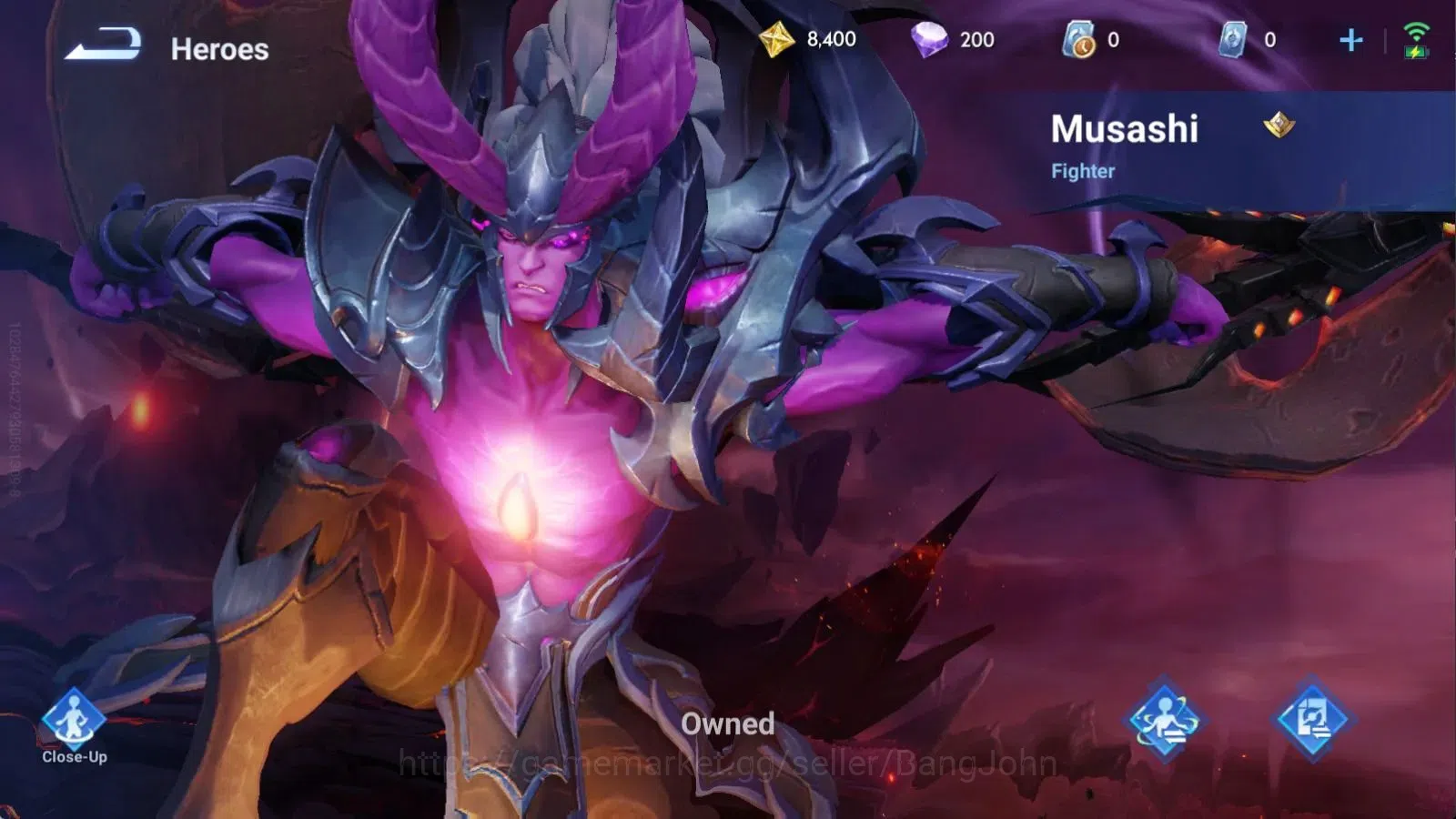 Honor of Kings Accounts Global | 9H/8S | RARE Zi Ya | 8400 Gold, 200 Diamo image 2