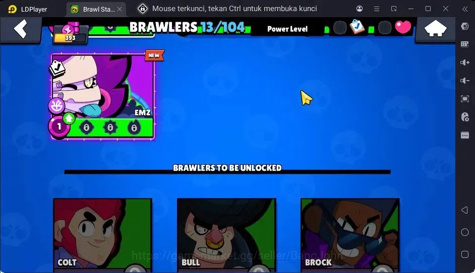 Brawl Stars Accounts Trophy 393|13 Brawler|3 Lv11(Shelly,Edgar,Kenji)|1 Hypercharge(Rico),1Mythic,4 Epic Skin|3157 7