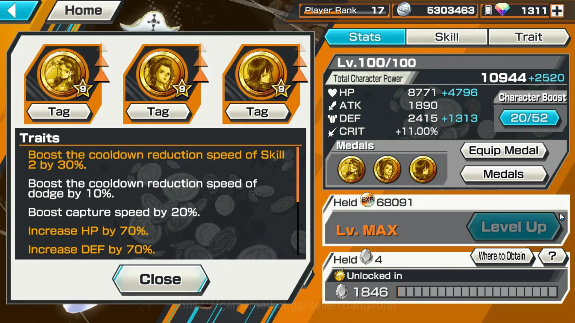 One Piece Bounty Rush Accounts GLOBAL|EX 4 Max|PR 17|2,6K GF+1,3K RD Andro|Kaido, image 4
