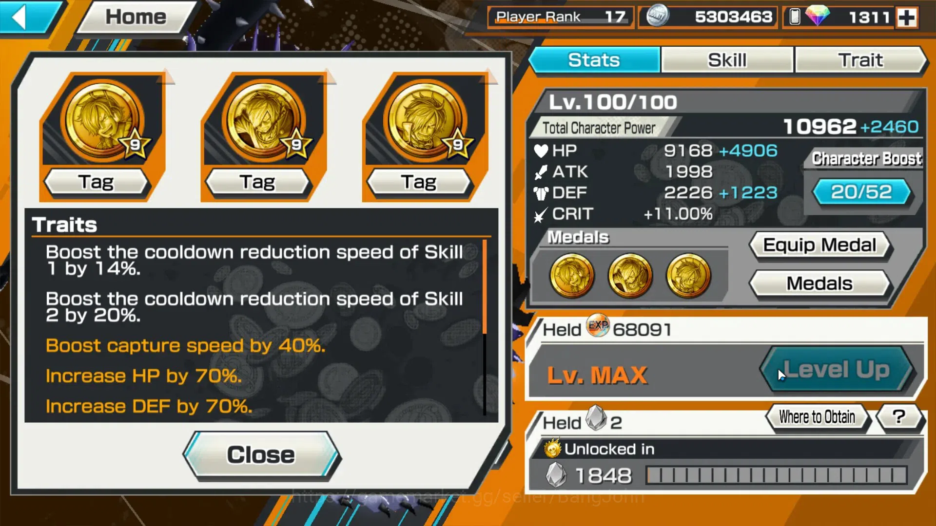 One Piece Bounty Rush Accounts GLOBAL|EX 4 Max|PR 17|2,6K GF+1,3K RD Andro|Kaido, image 5