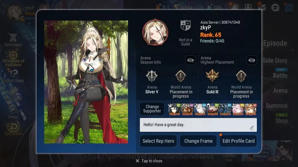 Epic Seven Accounts High-End ASIA Verif|26 ML(Rhiana&Luc,Salome,WOTM Tenebria,HarSeti,Etc)+PByBlis,Ab Fumyr,Setsuka,etc|AUTO 2