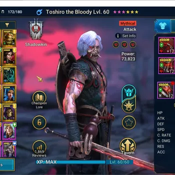 Raid: Shadow Legends Accounts Mid-Game Lv 34|979K PWR|1 Mythic[Toshiro]+21