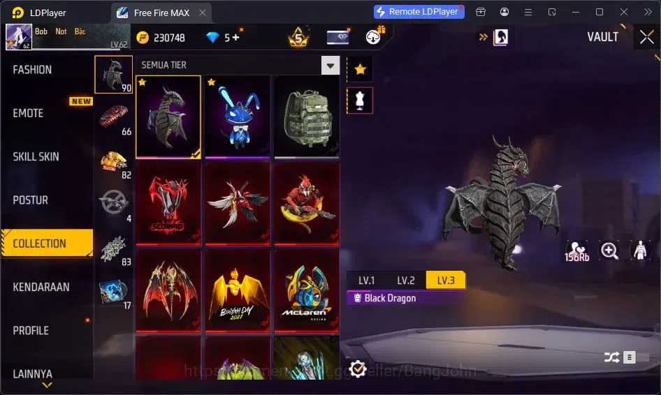 Free Fire Accounts Indonesia | Vault 375 | EVO-SCAR MEGALODON| SG Tro image 11
