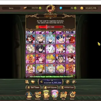The Seven Deadly Sins: Grand Cross Accounts Endgame GLOBAL|5.3M CC|103 LS|7 LR 14UR + Many