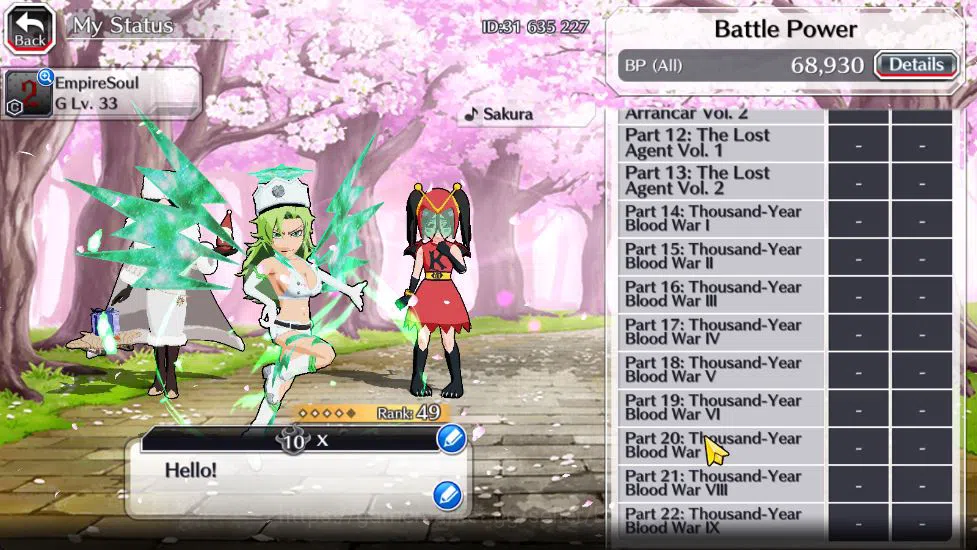 Bleach: Brave Souls Accounts [GLOBAL]6KOrb+Fresh All Story|Candice TYBW26,(Masc image 18