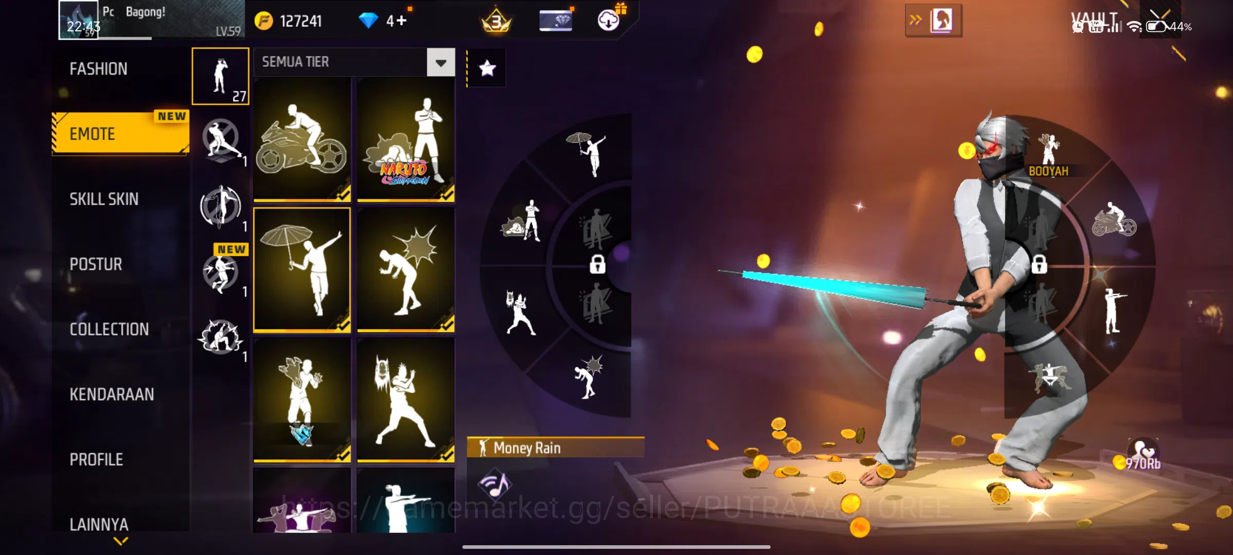Free Fire Accounts INDONESIA | LOGIN GOOGLE | EMOT LOBY GELAP 1 | EVO image 12