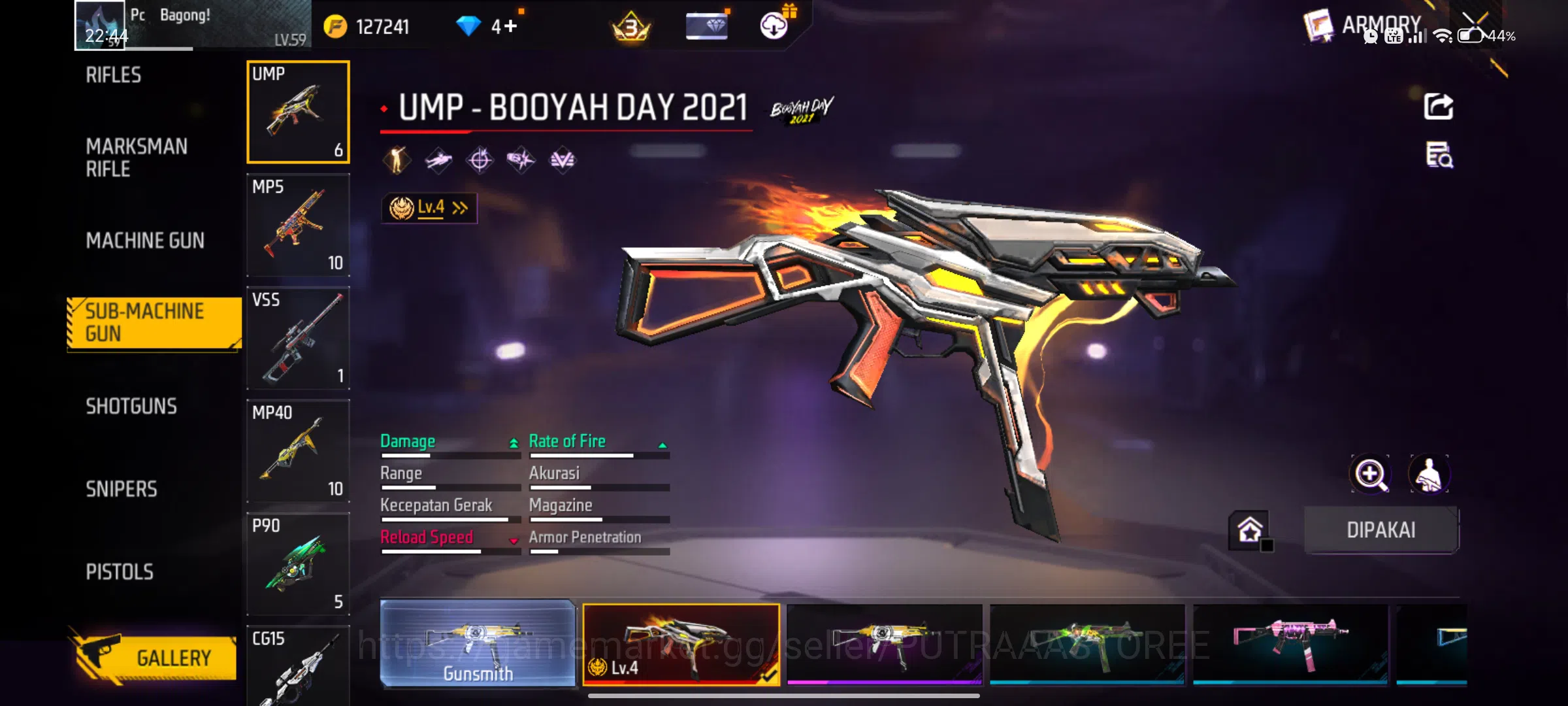 Free Fire Accounts INDONESIA | LOGIN GOOGLE | EMOT LOBY GELAP 1 | EVO image 14