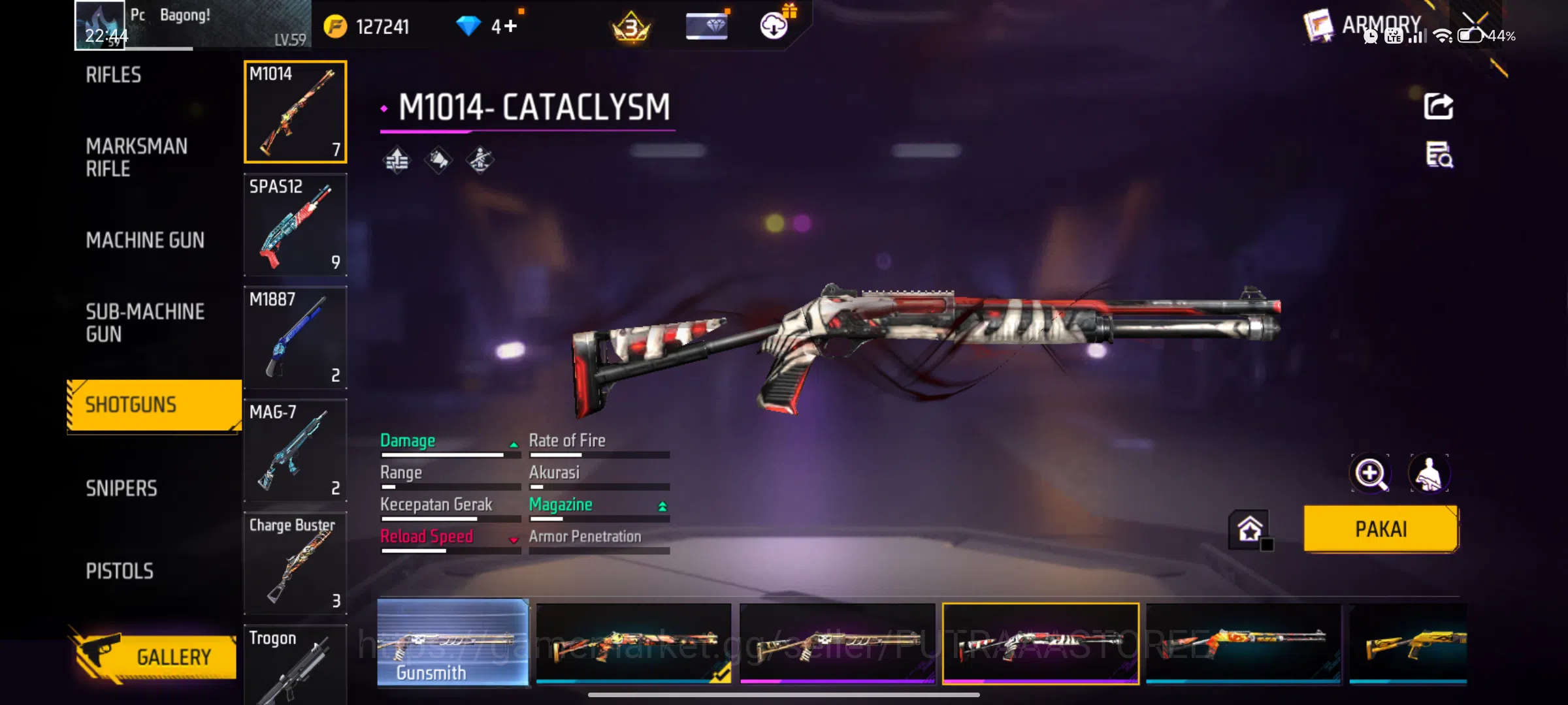 Free Fire Accounts INDONESIA | LOGIN GOOGLE | EMOT LOBY GELAP 1 | EVO image 17
