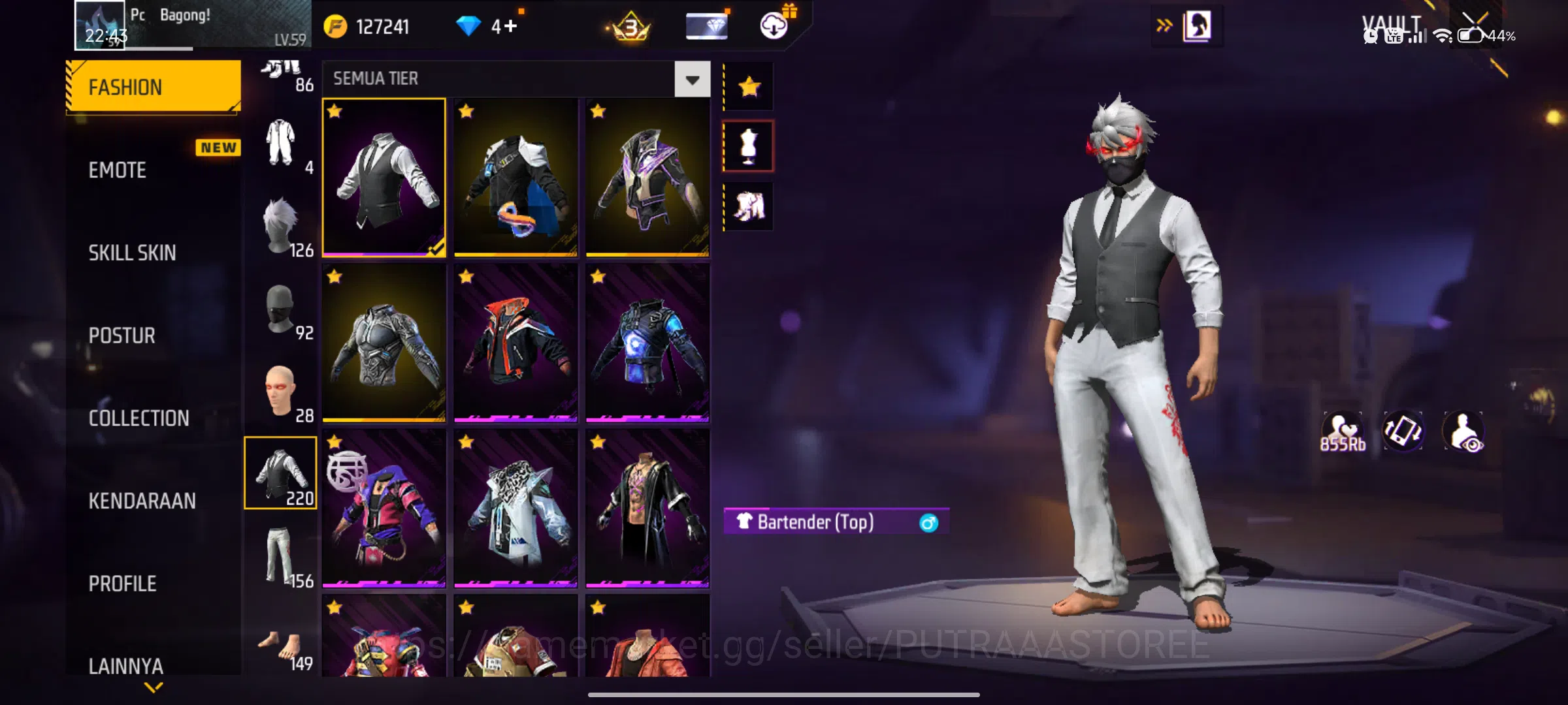 Free Fire Accounts INDONESIA | LOGIN GOOGLE | EMOT LOBY GELAP 1 | EVO image 8