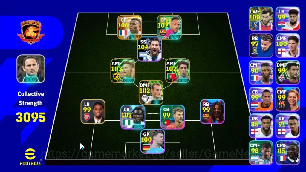 eFootball Accounts Legends & Iconic Players Android|Power 3095|BigTime Kylian Mbappe|Epic Marco 1