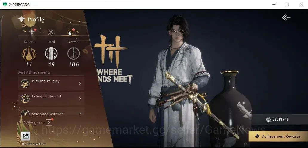 Where Winds Meet Accounts Global|Lv 95| 30K GS|2 HC unused|Peaceful Life Set image 5