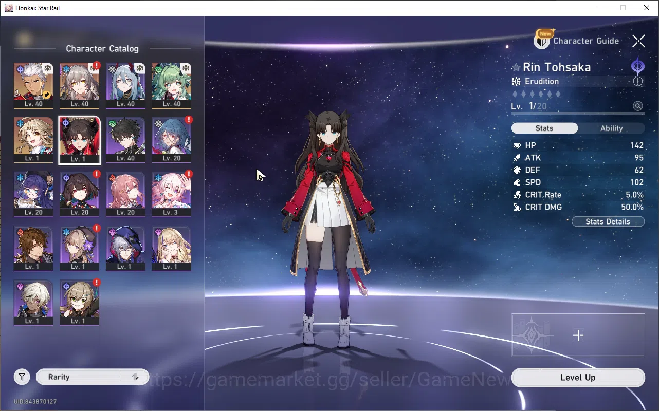 Honkai Star Rail Accounts Starter ASIA|TL 26|3 Limited| Rin Tohsaka,Archer,Huohuo +1 STD Char (Yanqing 1