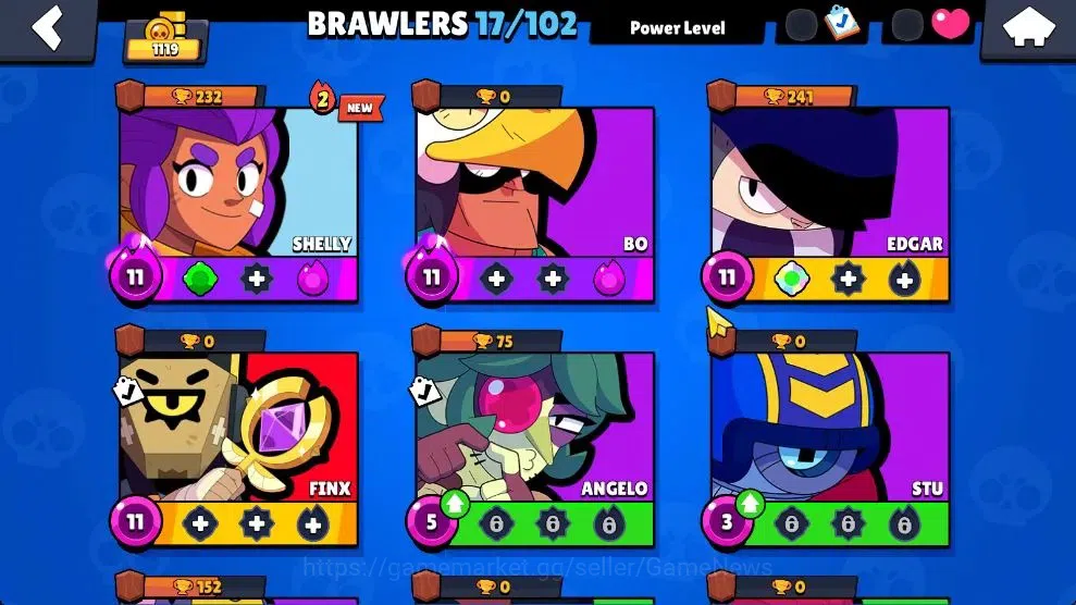Brawl Stars Accounts 1119 Trophy|17 Brawlers 4 Max Lvl [Finx,Edgar,Bo,S image 4