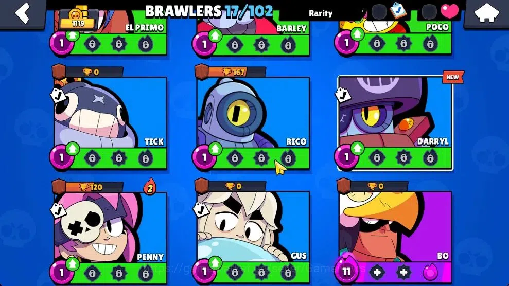 Brawl Stars Accounts 1119 Trophy|17 Brawlers 4 Max Lvl [Finx,Edgar,Bo,S image 6