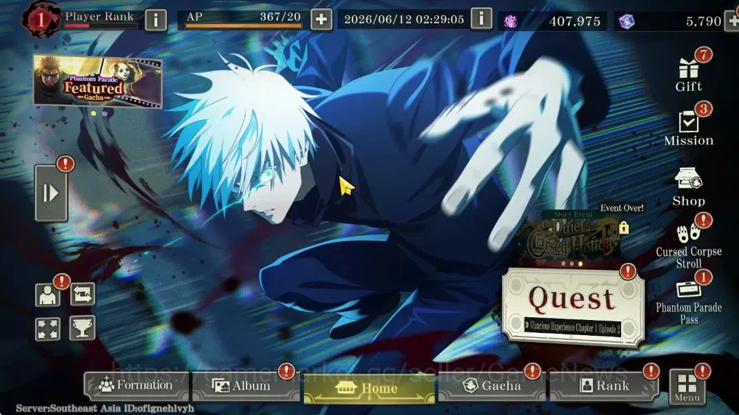 Jujutsu Kaisen: Phantom Parade Accounts SEA |PR 1|5,7K Cube|9 SSR 2 Limited [0,2-Sec Domai image 1
