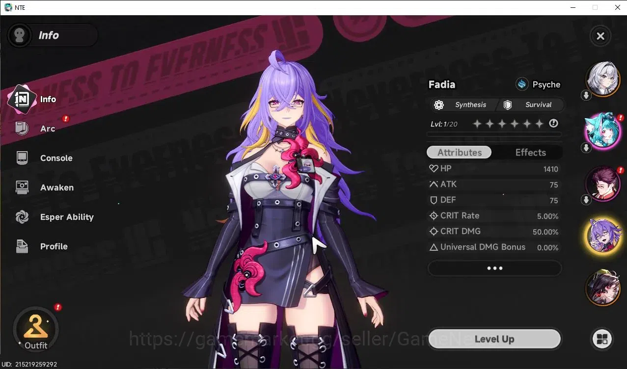 Neverness to Everness Accounts Global NA|HL 3| 2 SSR Hotori A1, Fadia|Autumn Haze image 2