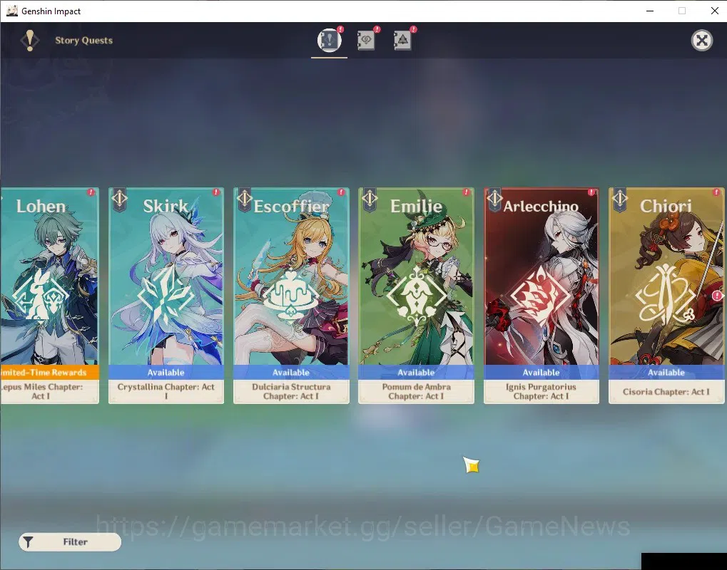 Genshin Impact Accounts ASIA | AR 55 | BD Unset | 1 Limited + 4 (*5Weapon) image 17
