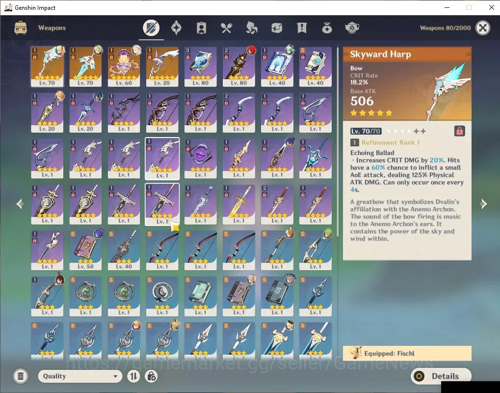 Genshin Impact Accounts ASIA | AR 55 | BD Unset | 1 Limited + 4 (*5Weapon) image 5