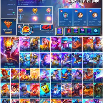 Mobile Legends: Bang Bang Collector #3620 454 Skins | Legend Franco & Freya | Collecto image 1