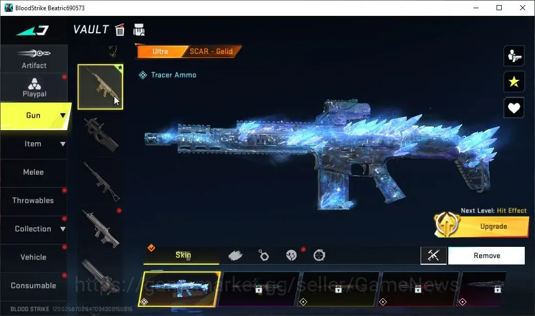 Blood Strike Accounts Rare Skin ASIA|3 Ultra SCAR Gelid Lv4,FAL Luchador,Galil Knight|4 Legendary AR97 Venom,AR97 1