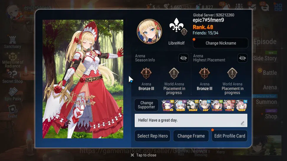 Epic Seven Accounts GLOBAL Unverif|7 ML(SS Taeyu,Design lilibet,SS Viv image 2