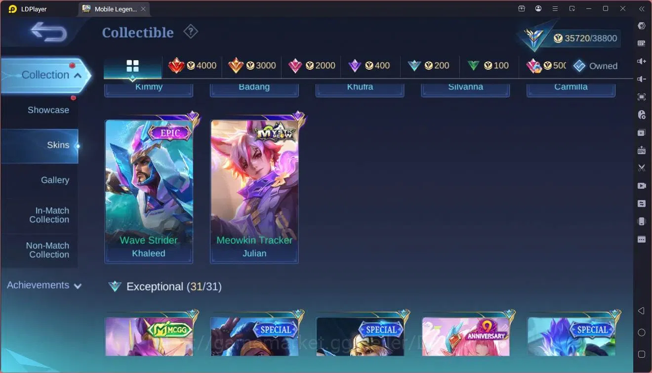 Mobile Legends: Bang Bang Accounts GLOBAL Hero 98 Skin 163|CC Natalia|Meowkin Hunter  image 3