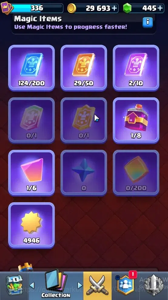 Clash Royale Accounts High-End Lvl 336|Trophy 2955|KTL 8|Card 49|3 EVO, 9 Epic,18 Rare,22 Common|1 Wild Shard+Gems 445|Take 6