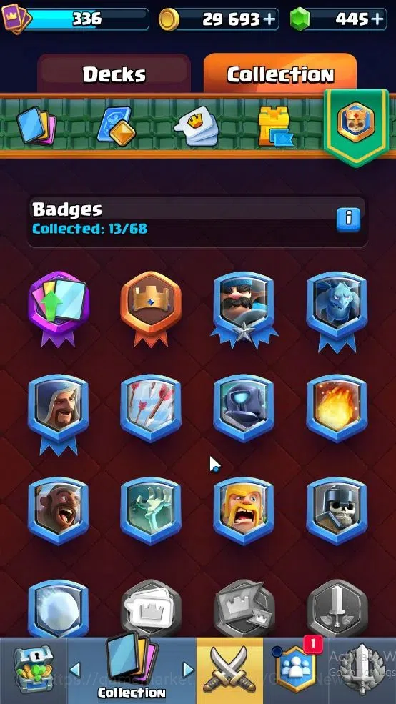Clash Royale Accounts High-End Lvl 336|Trophy 2955|KTL 8|Card 49|3 EVO, 9 Epic,18 Rare,22 Common|1 Wild Shard+Gems 445|Take 9