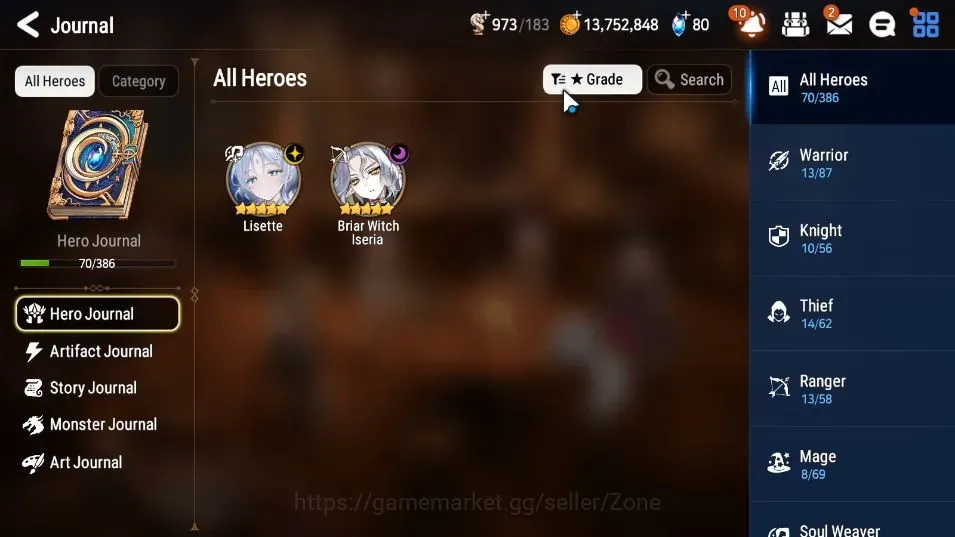 Epic Seven Accounts Starter Global Unverif|Fresh Starter|2 ML(Lisette,Briar Witch Iseria)|Theater Locked|PoH+Bless ON|Gold 1
