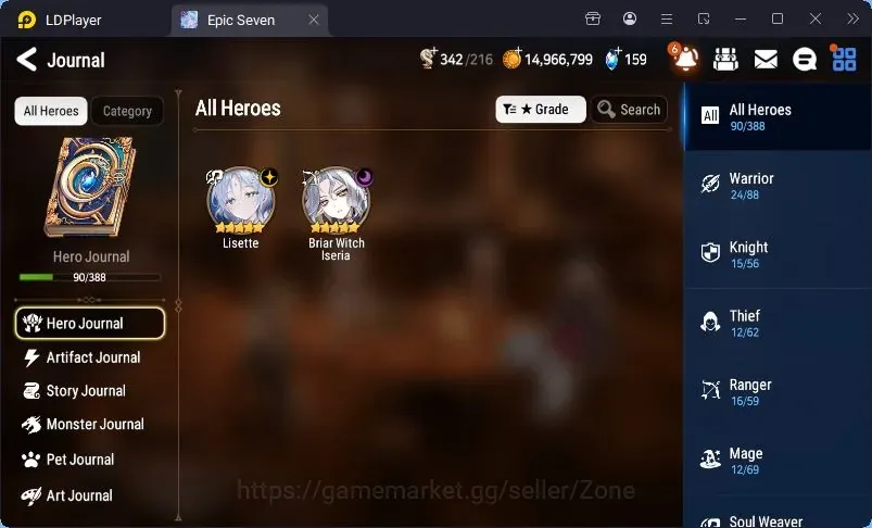 Epic Seven Accounts Limited Hero Global Unverif|Best 2 ML(Lisette,B.W.Iseria)|PoH+Bless ON|Side Story Locked|S1Prolog|Stigma 1