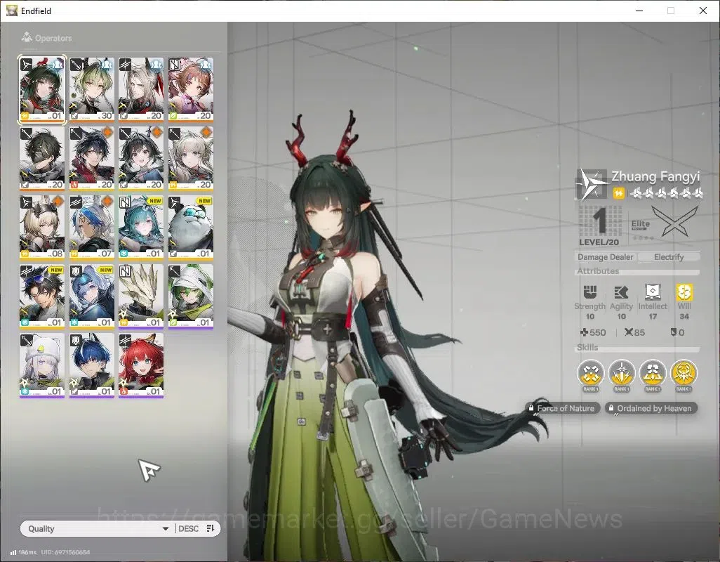Arknights: Endfield Accounts NA/EU|Lv24|4 SSR(1Limited)+6(*6WEP)|[Zhuang Fangyi image 2