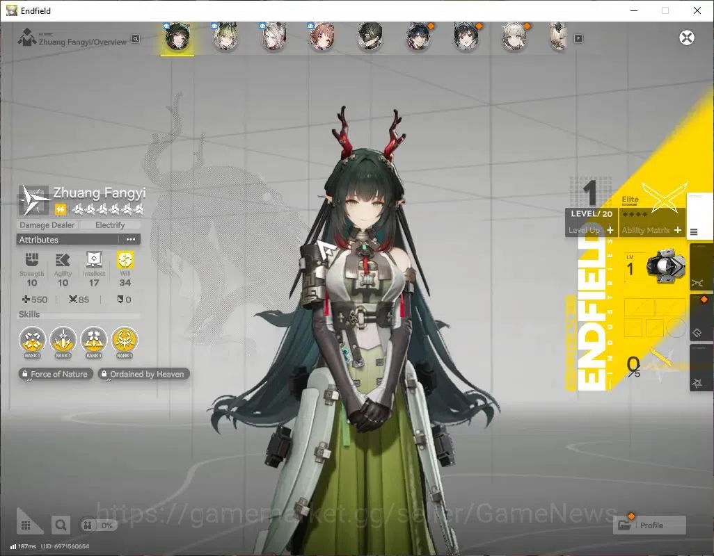 Arknights: Endfield Accounts NA/EU|Lv24|4 SSR(1Limited)+6(*6WEP)|[Zhuang Fangyi image 3
