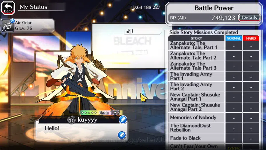 Bleach: Brave Souls Accounts GBL|50K Orbs+SenkaimonQuest|Ichigo 10th Anniv,Sant image 4