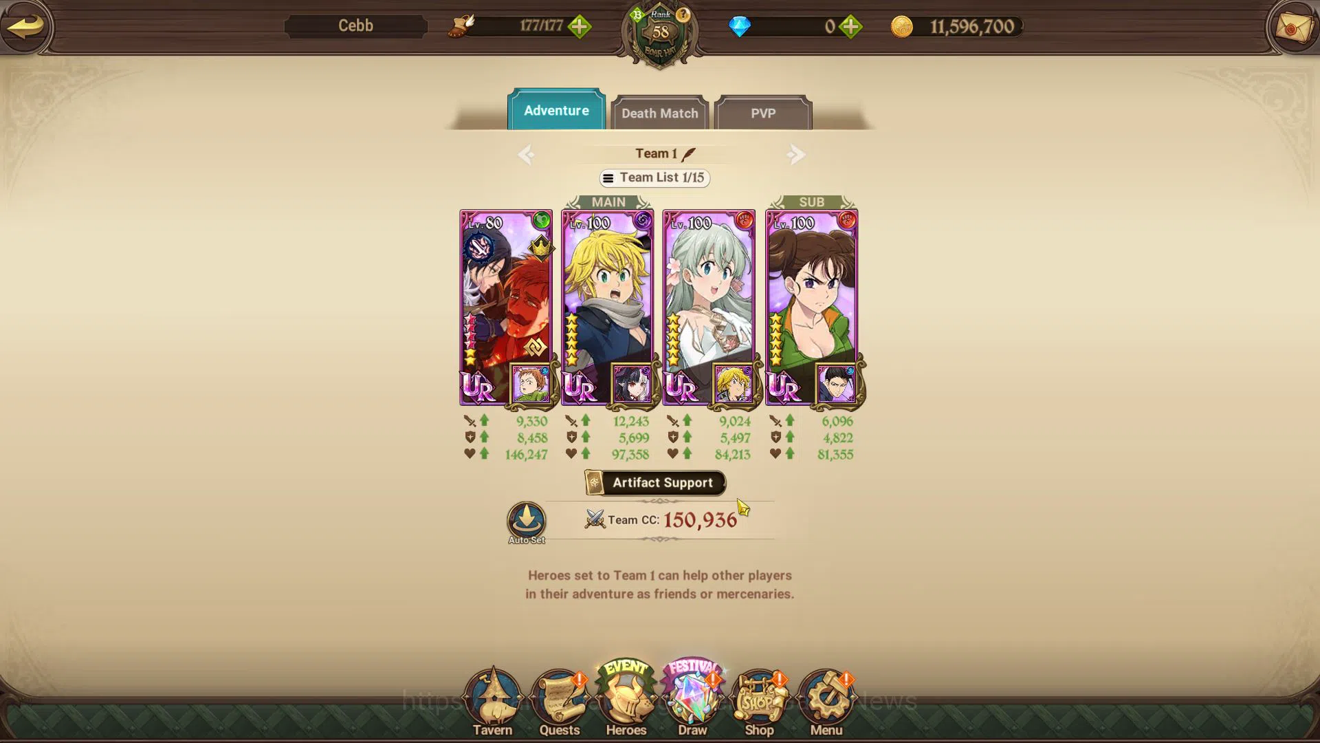 The Seven Deadly Sins: Grand Cross Accounts Global | 1M CC | Starter Ch4 | 5 UR | Salos, Meres image 2