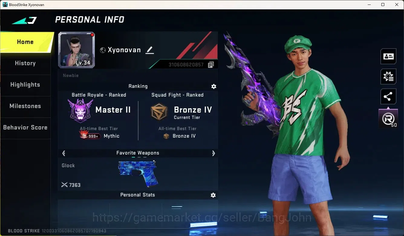 Blood Strike Accounts Collab Skin ASIA|1 Eternal Gun:QBZ95-Whisper|1 Limited Gun:Origin-12|6 Legendary Gun|Collab 1