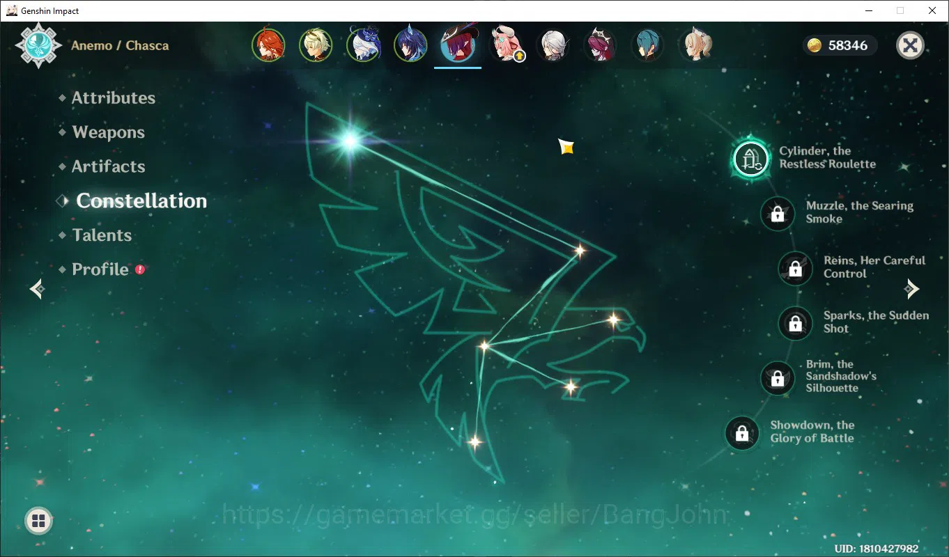 Genshin Impact Accounts Mid-Game | ASIA | AR 56 | 6 Limit | 9 IF Chasca C1 image 4