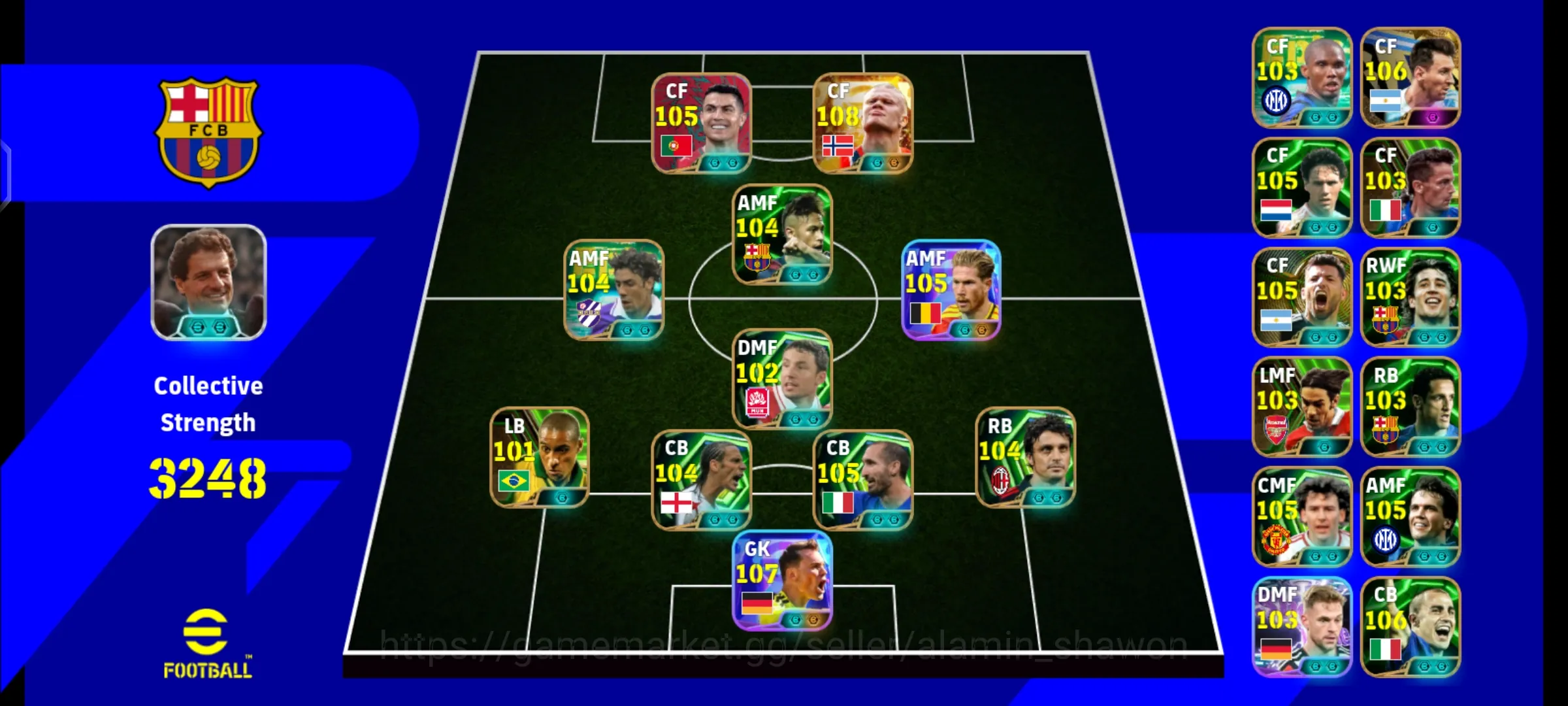 eFootball Accounts Legends & Iconic Players eFootball 2026 FC Barcelona Squad | 3248 Strength | 107 GK | Premium Player 1
