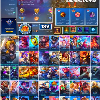Mobile Legends: Bang Bang Accounts #4708 189 Skins | Badang Pegasus Seiya (SAINT SEIYA) | Cyclops SpongeBob (SPONGEBOB
