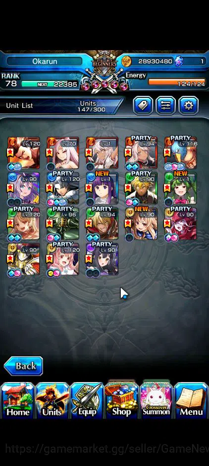 Grand Summoners Accounts Global|Rank 78|45 RGB|18 Ascend|RoyTW,Kirisame,Chl image 3