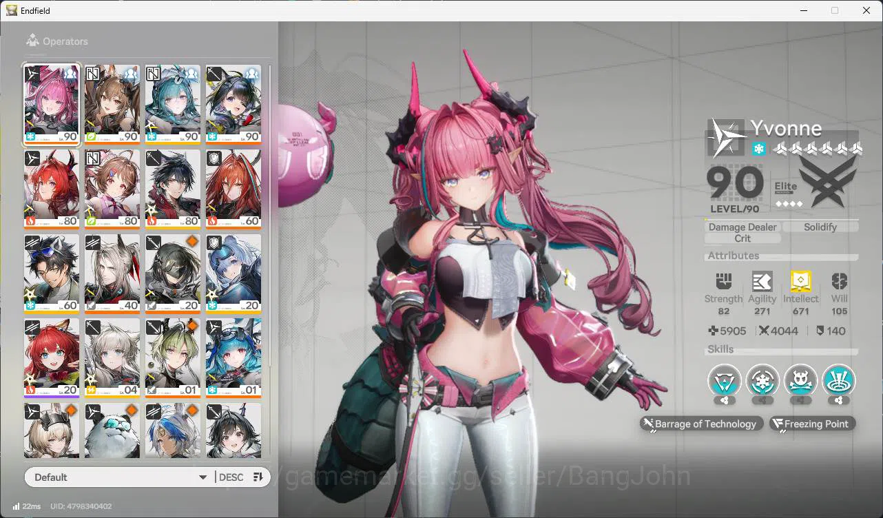 ASIA | MID GAME | 4limit+4sign | Laevatain P1 +Sign | Yvonne + Sign | Gilberta +Sign| tangtang + Sign| lvl 56 mc female AKE096B Arknights: Endfield Accounts ASIA | MID GAME | 4limit+4sign | Laevatain P1 +Sig image 1
