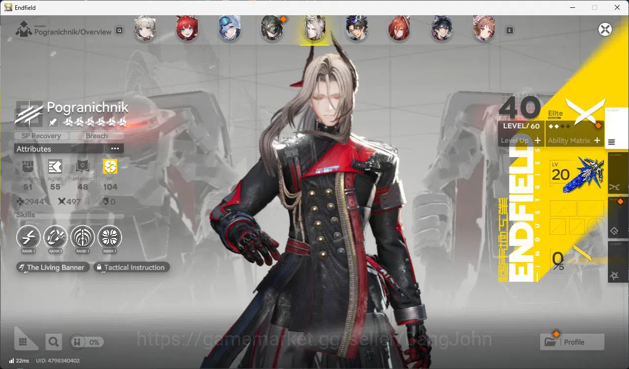 Arknights: Endfield Accounts ASIA | MID GAME | 4limit+4sign | Laevatain P1 +Sign | Yvonne + Sign | Gilberta +Sign| tangtang 11