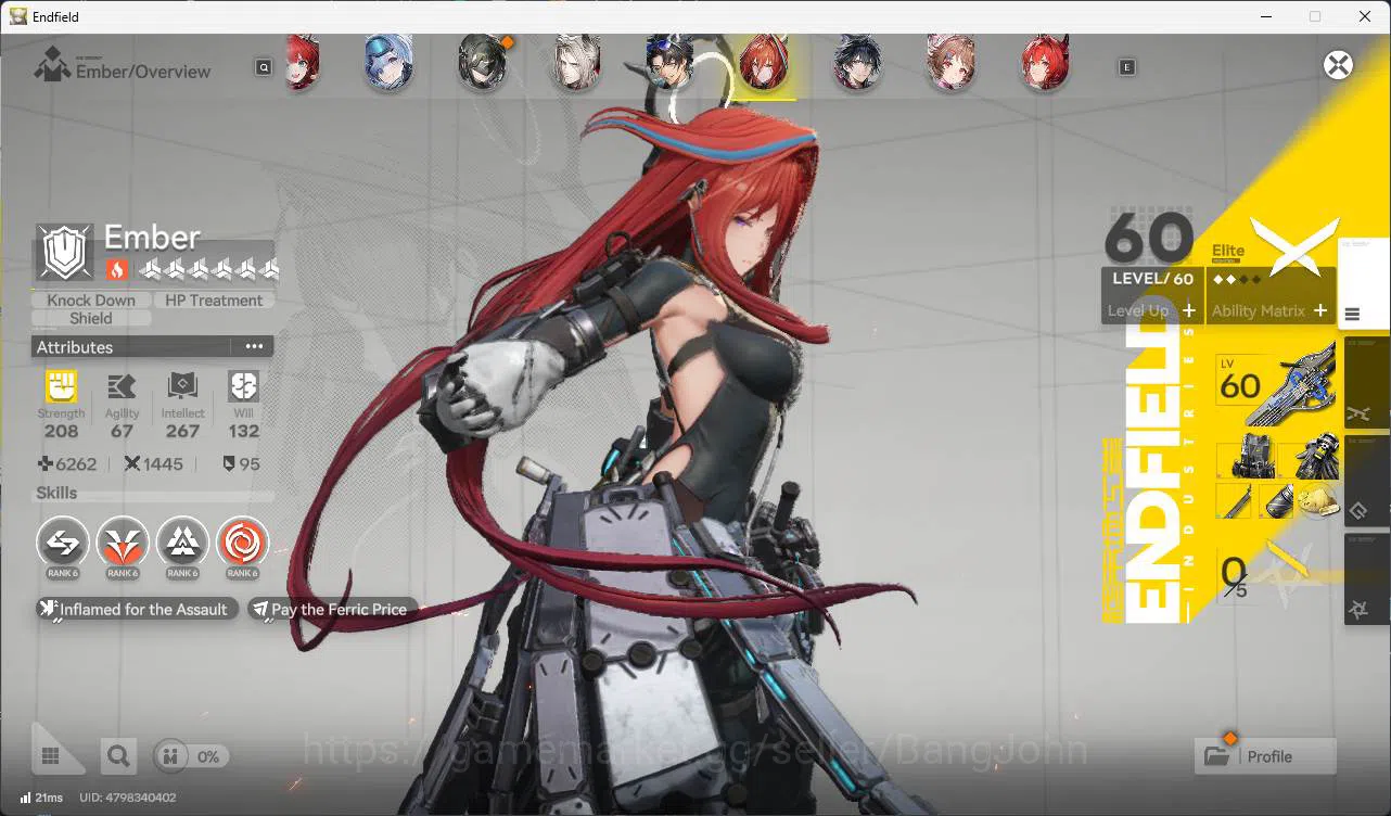 Arknights: Endfield Accounts ASIA | MID GAME | 4limit+4sign | Laevatain P1 +Sign | Yvonne + Sign | Gilberta +Sign| tangtang 12