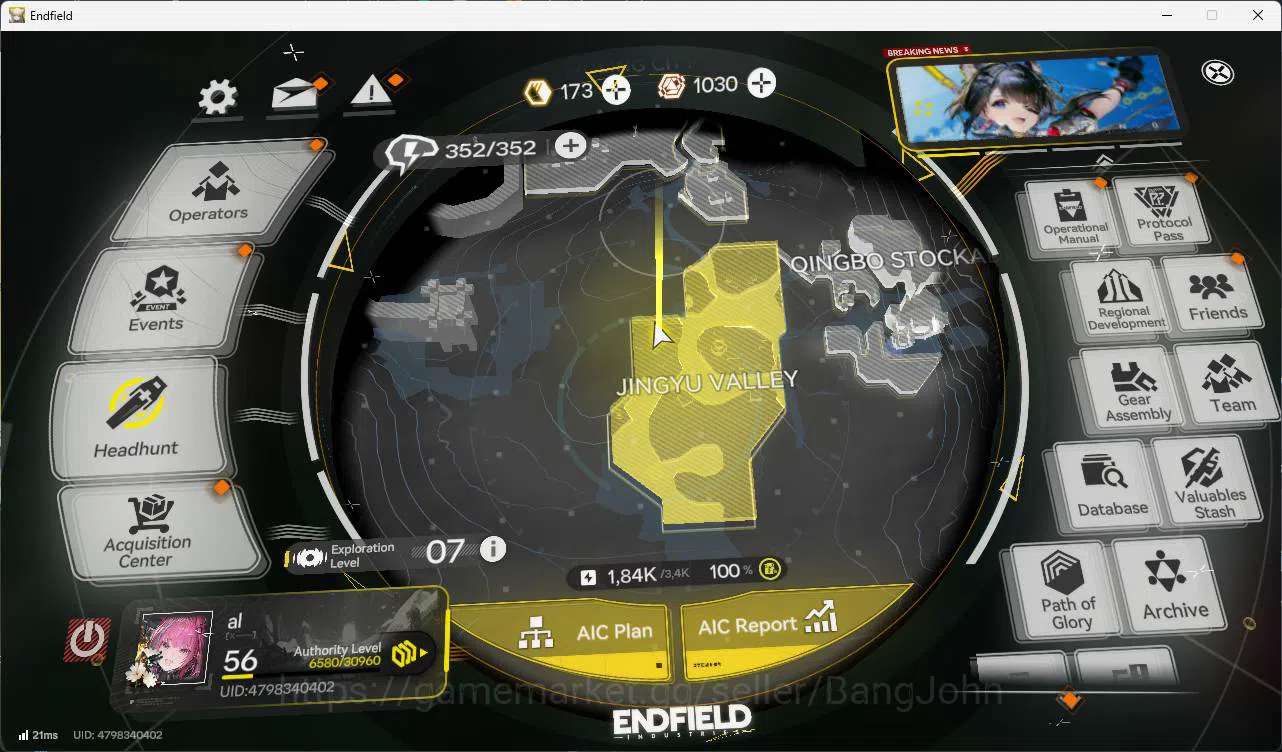 Arknights: Endfield Accounts ASIA | MID GAME | 4limit+4sign | Laevatain P1 +Sign | Yvonne + Sign | Gilberta +Sign| tangtang 2