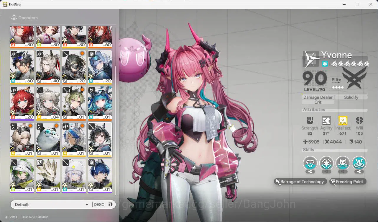 Arknights: Endfield Accounts ASIA | MID GAME | 4limit+4sign | Laevatain P1 +Sign | Yvonne + Sign | Gilberta +Sign| tangtang 5