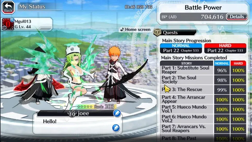 Bleach: Brave Souls Accounts Others [GLOBAL]|40K Orb|2 Ichigo Renewed,TYBW26 Candice,TYBW25 [Yachiru,Nemu],Renewed 4