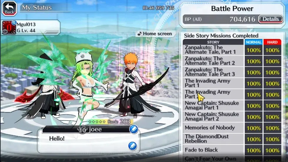 Bleach: Brave Souls Accounts Others [GLOBAL]|40K Orb|2 Ichigo Renewed,TYBW26 Candice,TYBW25 [Yachiru,Nemu],Renewed 6