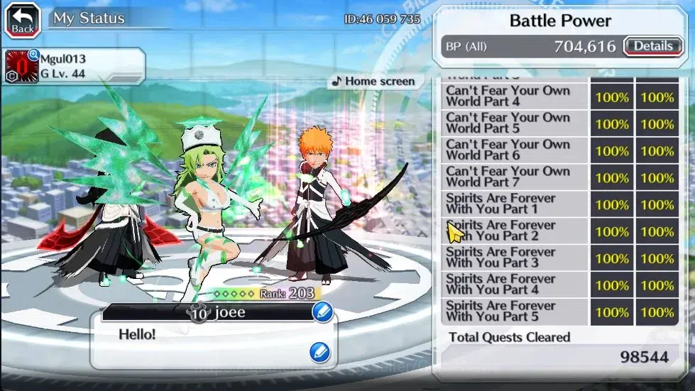 Bleach: Brave Souls Accounts Others [GLOBAL]|40K Orb|2 Ichigo Renewed,TYBW26 Candice,TYBW25 [Yachiru,Nemu],Renewed 7